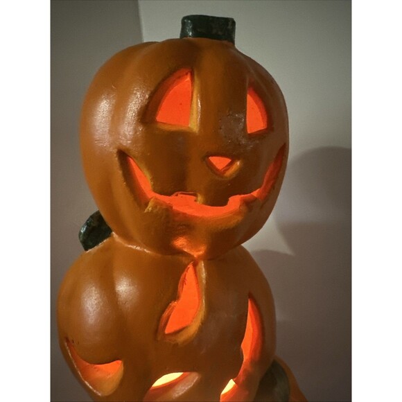 Vtg 1999 Paper Magic Stacked Jack-O-Lantern Pumpkin Lighted Totem Halloween Rare - Picture 16 of 16